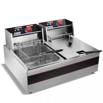 Ce Approved Twin 10L Tank Commercial Stainless Steel Deep Fryer