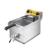 Single Compartment Stainless Steel Deep Fryer with Oil Filter System Commercial Use
