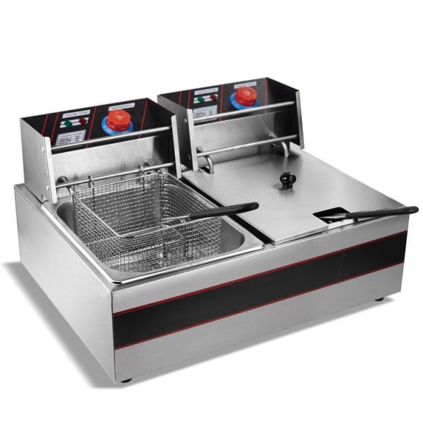 Ce Approved Twin 10L Tank Commercial Stainless Steel Deep Fryer #1 image
